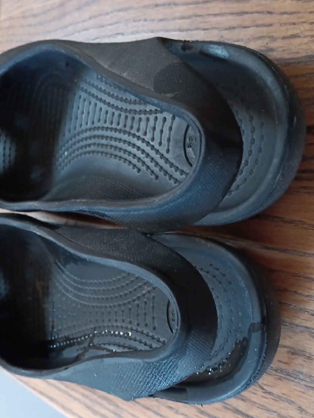 CROCS Black Women's Peep-Toe Flat Shoes Sz 11W - Picture 3 of 6